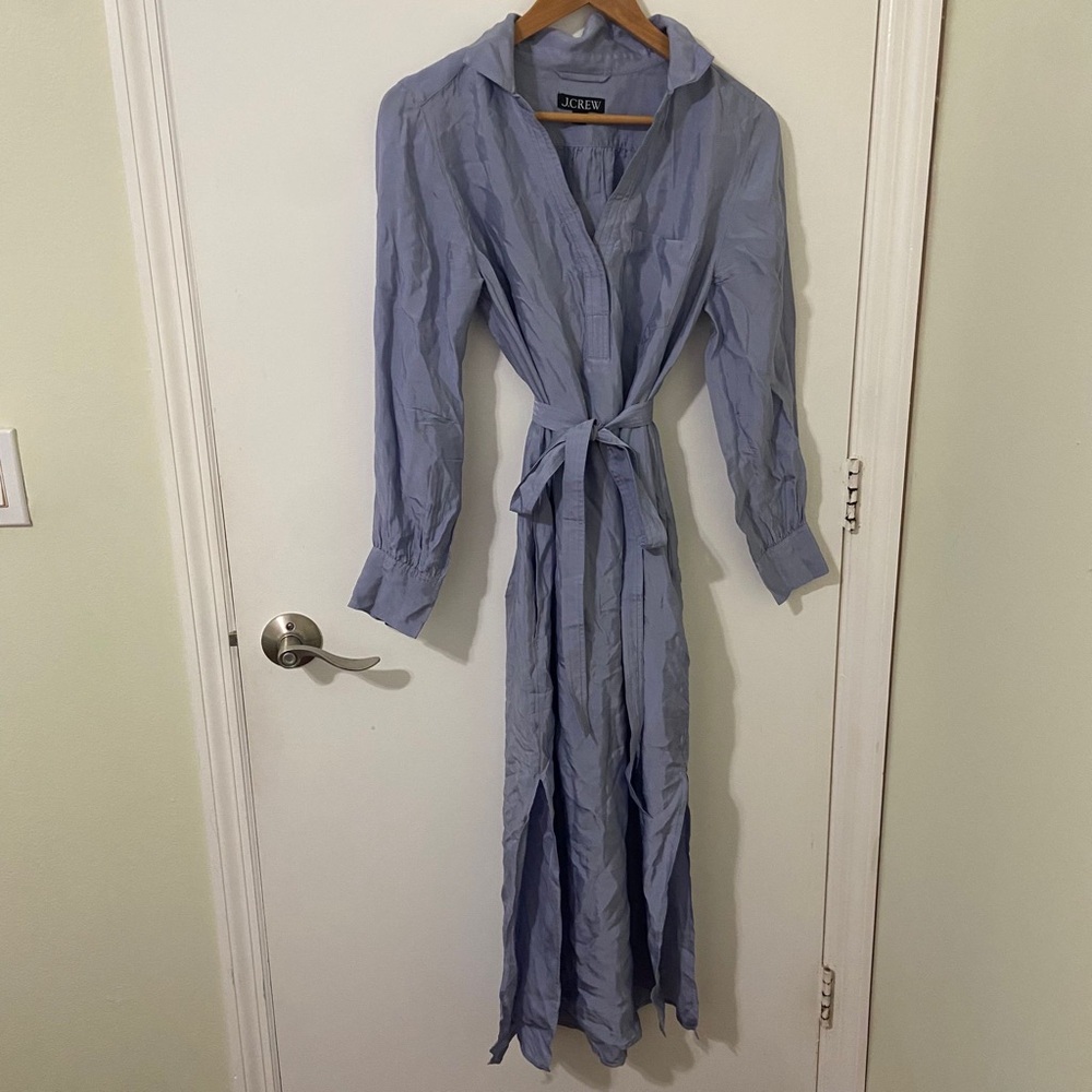 J. Crew | Women's Light Blue Long Sleeve Tunic Maxi Dress with Slip Dress | XS